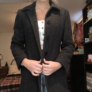 Grey wool blend pea coat